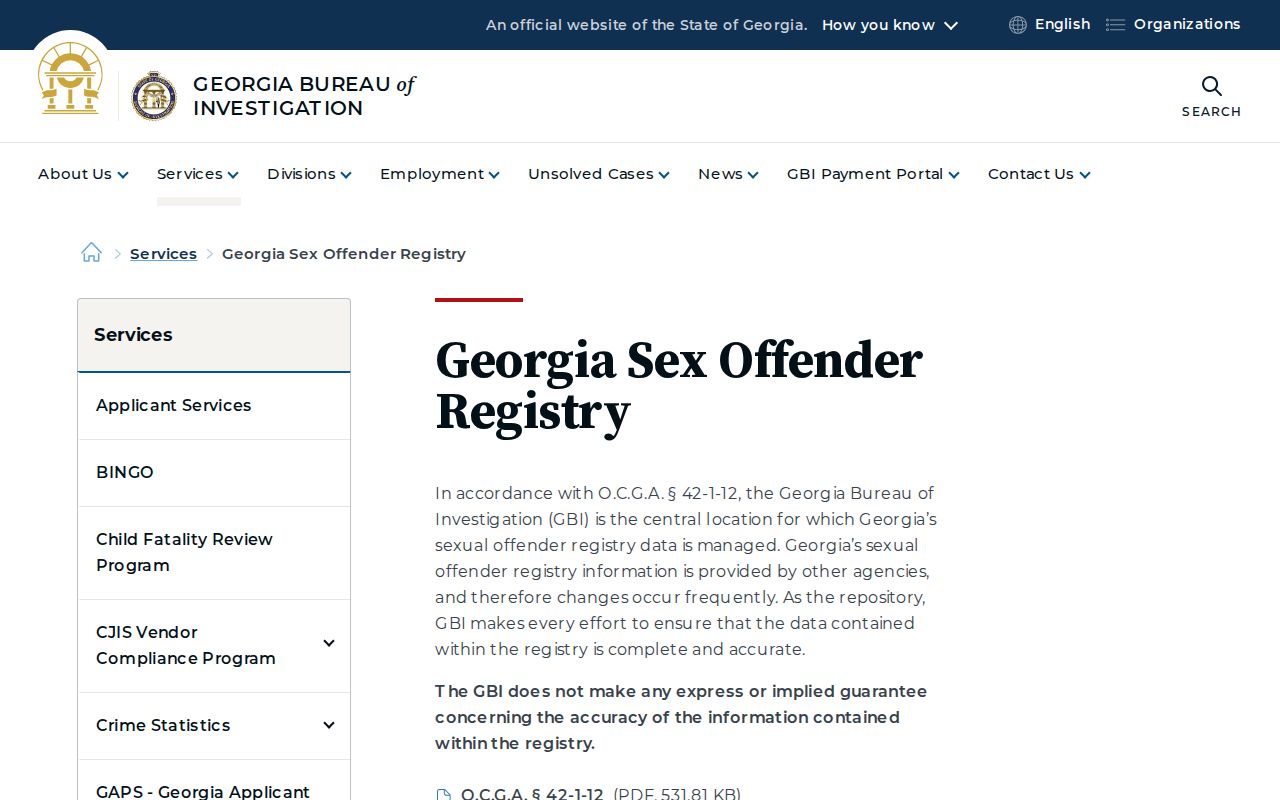 Haralson County sex offender lookup Georgia registry landing page